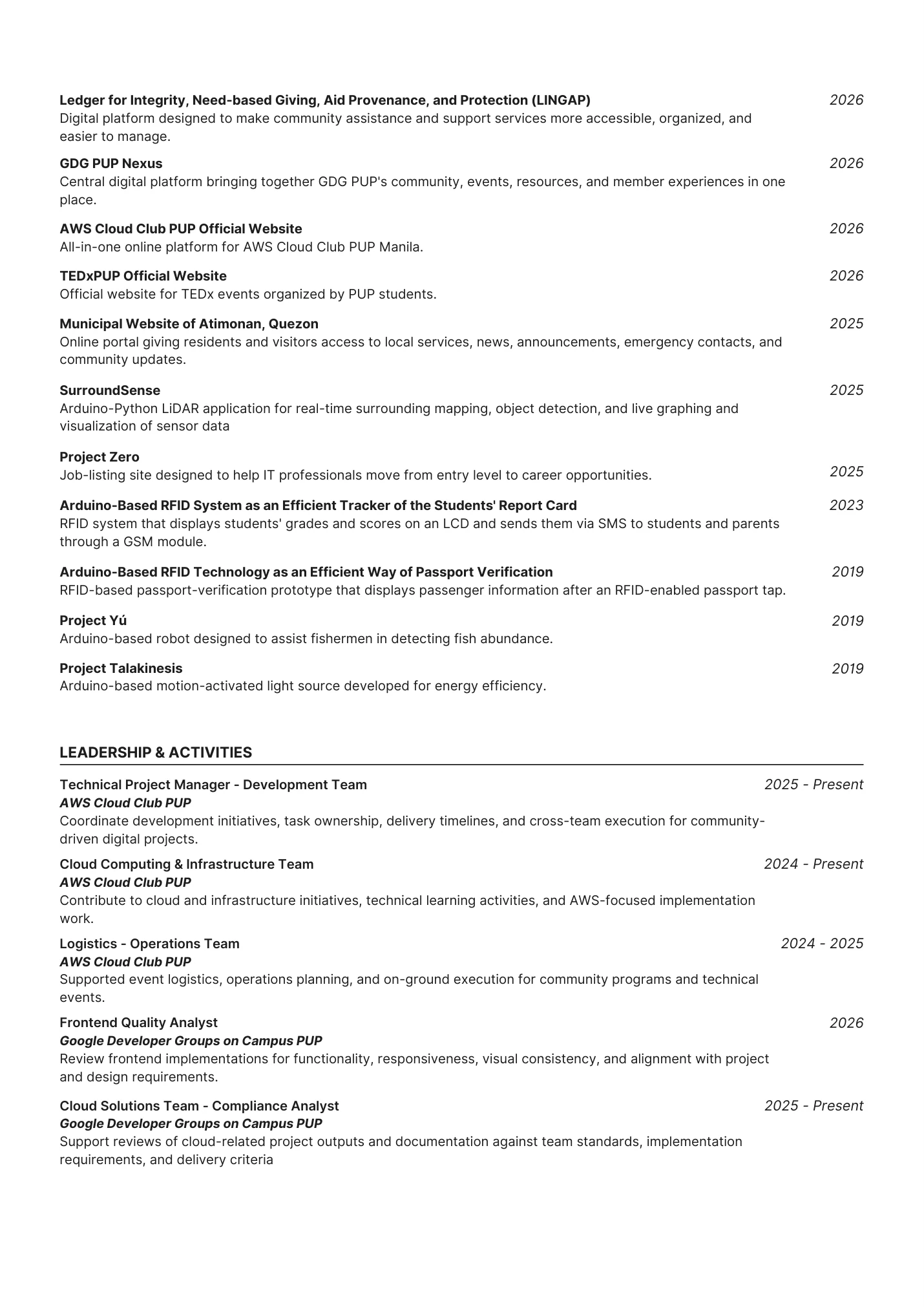 Curriculum Vitae page 2 of 3